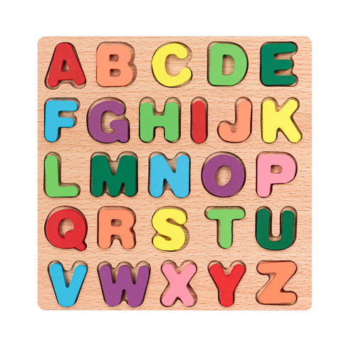 Wooden Alphabet & Number Puzzle Board – Montessori Educational Game for Kids Ages 2+