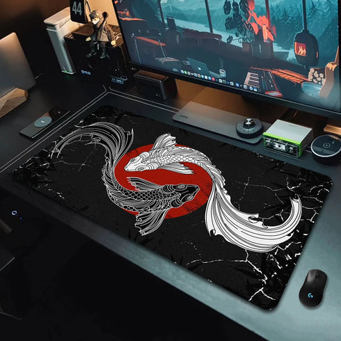 Large Gaming Mouse Pad-Koi Taichi Desk Mats