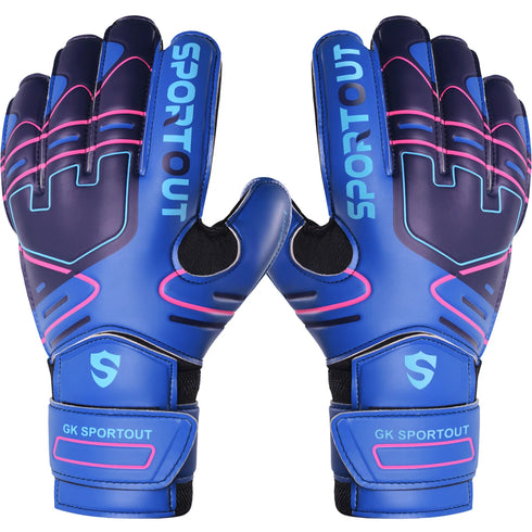 SPORTOUT Goalkeeper Gloves – Strong Grip, Durable 4+3MM Latex with Finger Protection