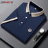 Men’s Casual Knit Polo Shirt – Anti-Wrinkle Polyester, Short Sleeve, Embroidered Detail