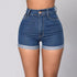 Women Skinny Jean Shorts-Summer High Waisted Mini Short