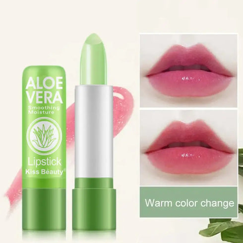 Color Changing Aloe Vera Lipstick – 2pcs, Moisturizing, Long-Lasting, Net Weight 3.5g