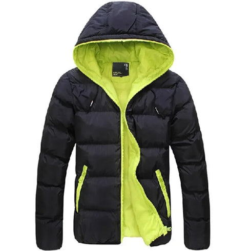 Men’s Winter Hooded Cotton Coat | Trendy Korean-Style Youth Jacket for Warmth and Comfort
