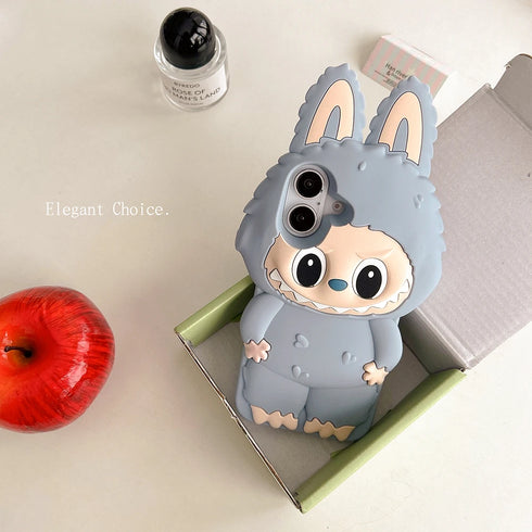 Premium Kawaii LaBuBu Monster Soft Silicone Phone Case – Full Coverage, Shockproof & Anti-Fingerprint Protection for iPhone 16, 15, 14, 13, 12, 11 Pro Max