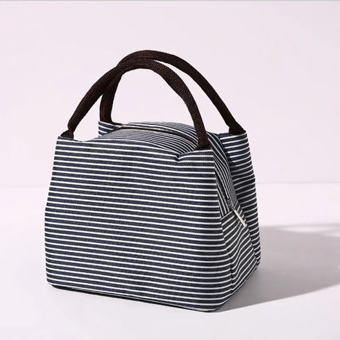 Stripe Women's Kids Lunch Bags Waterproof Insulated Picnic Foods Storage Container Handbag Thermal Lunch Box Cooler Bags