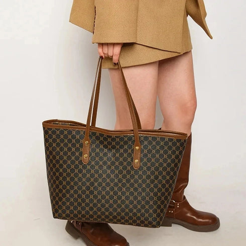 Large Capacity PU Leather Shoulder Tote Bag for Women – Versatile Everyday Handbag