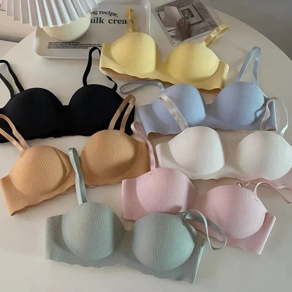 Seamless Half Cup Wireless Bra for Women – Cloud Soft Nude Comfort, Small Bust Support, Anti-Sagging One-Piece Bra