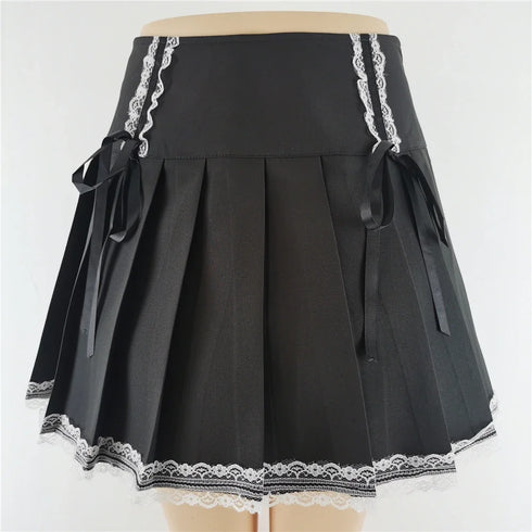 Punk Style Lace-Up Mini Skirt - Edgy A-Line Design for All Seasons