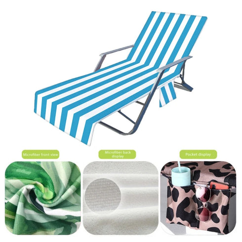 Fashion Beach Chair Towel Cover Towel Chair Cover Sunbathing Patio Chaise Pool