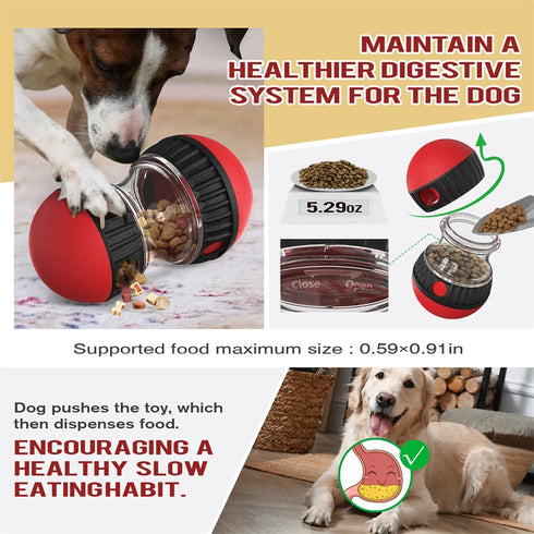 Interactive Dog Toy - Elliptical Track Rolling Ball for Intelligence and Food Dispensing