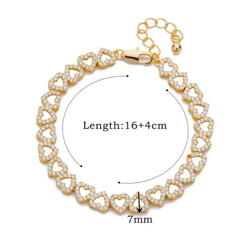 Heart Shaped Stainless Steel Adjustable Bracelets For Women