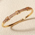 Trendy Copper with Zirconium Plant Design Bangle Bracelet for Women – Gold Plated, Simple & Elegant Jewelry