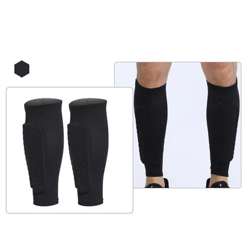 Professional Compression Shin Guard Sleeves – Honeycomb Anti-Collision Protection for Sports