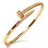 Trendy Copper with Zirconium Plant Design Bangle Bracelet for Women – Gold Plated, Simple & Elegant Jewelry