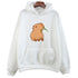 Manga Cartoon Print Hoodies for Men & Women – Cozy Fleece Pullover with Hood & Drawstring