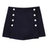 Women's Asymmetrical High-Waist Skort - Elegant Blue and White Buttoned Skirt Shorts for Summer High Street Fashion (2025 Edition)