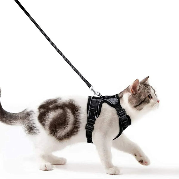 ATUBAN Cat Harness and Leash Set – Adjustable with Breathable Reflective Design Vest for Cats