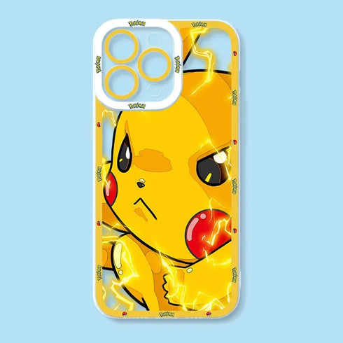 Luxury Pokemon Silicone Case for iPhone 15, 14, 13, 12, 11 Pro Max, XR, XS, X, 8, 7, SE