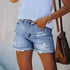 Women's Ripped Jean Shorts-Summer Denim Pocket Shorts