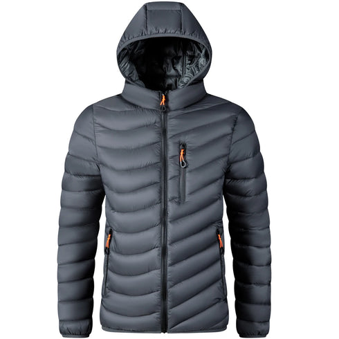 Men’s Lightweight Hooded Parka – Cotton-Padded Windbreaker Jacket for Winter