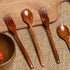 8-Piece Eco-Friendly Wooden Cutlery Set – Natural Wooden Soup Spoons & Forks for Dinnerware, Solid Pattern