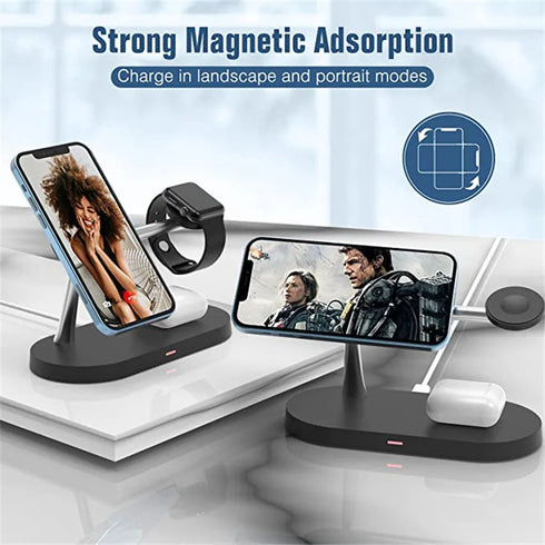 3 in 1 macsafe Magnetic Wireless Charger-Fast Charging Station-For iPhone/Apple Watch/Airpods Pro