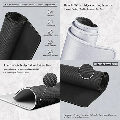 Black & White Contour Lines Mouse Pad-Gaming Desk Mat