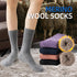 5 Pairs Merino Wool Knee-High Socks for Men & Women - Cashmere Blend, Thick Warm Knit Boot Socks for Winter