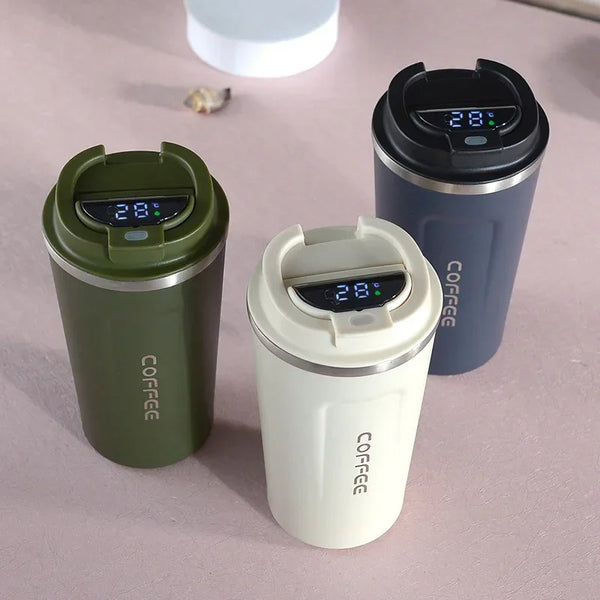 380/510ml Thermos Coffee Cup-Temperature Display Insulated Coffee Bottle