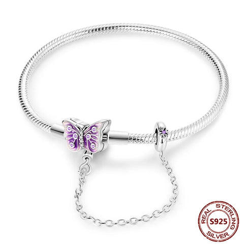 925 Sterling Silver Heart Charm Bracelet with AAA Zircon – Trendy and Elegant Jewelry for Women, Perfect for Parties & Special Occasions