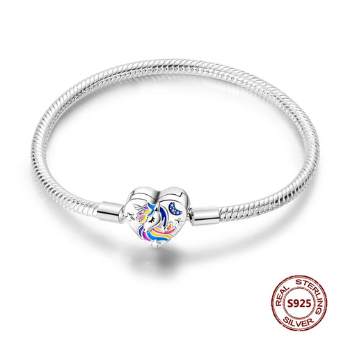 925 Sterling Silver Heart Charm Bracelet with AAA Zircon – Trendy and Elegant Jewelry for Women, Perfect for Parties & Special Occasions