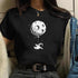 90s Girl Moon Print T Shirt for Women-Casual Tee Shirt