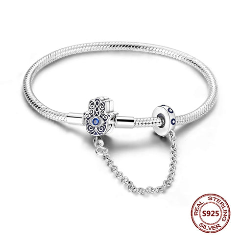 925 Sterling Silver Heart Charm Bracelet with AAA Zircon – Trendy and Elegant Jewelry for Women, Perfect for Parties & Special Occasions