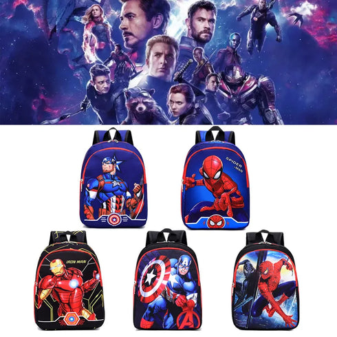 Disney Spiderman & Captain America Backpack for Kids - Cartoon School Bag for Boys