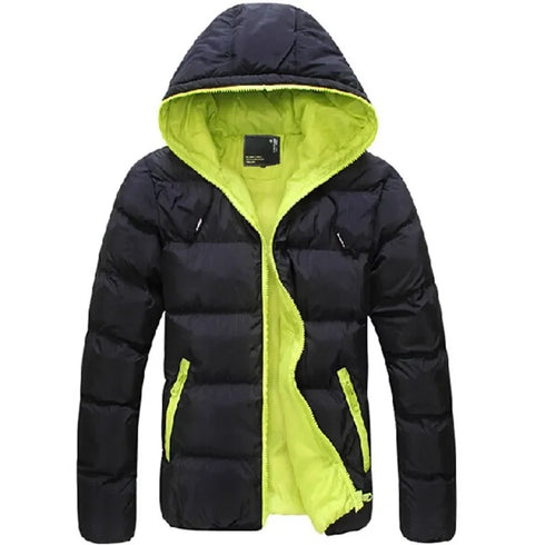 Men’s Winter Hooded Cotton Coat | Trendy Korean-Style Youth Jacket for Warmth and Comfort