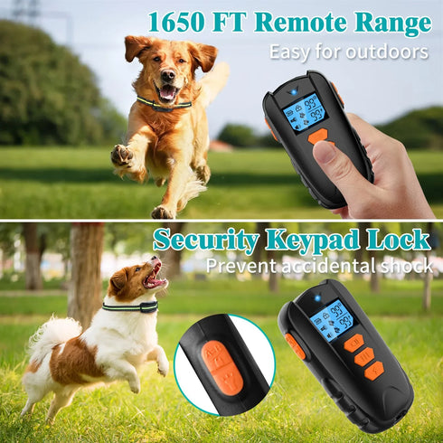 Rechargeable Waterproof Dog Training Collar with Remote Control - Electric Pet Collar