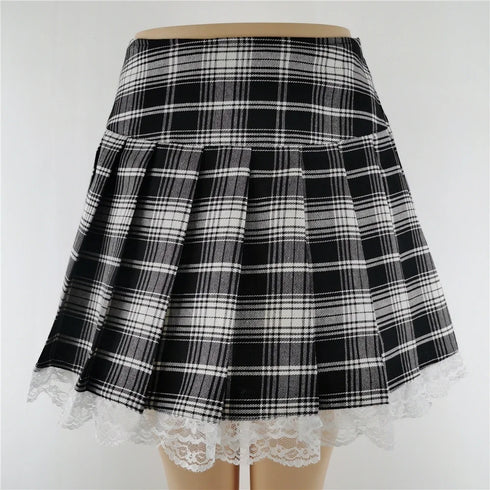 Punk Style Lace-Up Mini Skirt - Edgy A-Line Design for All Seasons