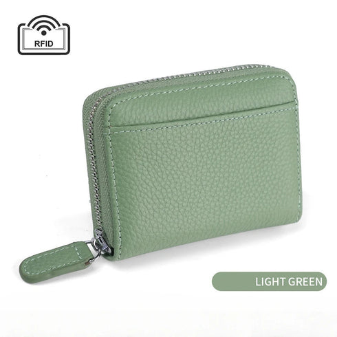 14/20 Slots Credit Card Holder Wallet RFID Blocking Slim Genuine Leather Card Organizer Zipper Pocket ID Card Pouch Coin Purse