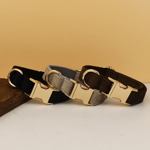 Luxury Personalized Dog Collar - Harness & Leash Set with Custom Logo & Detachable Bow Tie