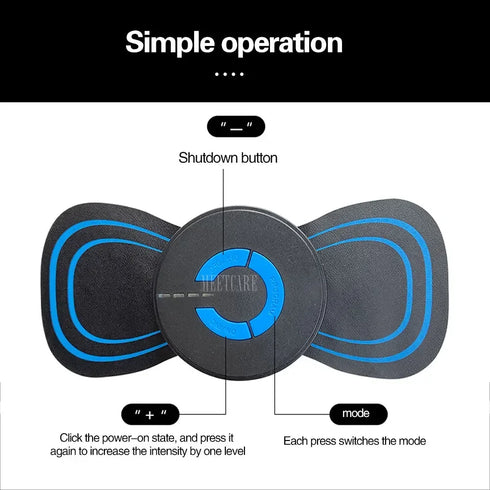 EMS Cervical Spine Neck Massager with Mini Stickers – 6-Mode Vibration Muscle Body Massager for Pain Relief