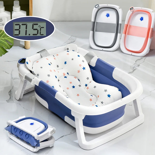 Thermosensitive Antibacterial Folding Baby Bathtub – Portable & Multi-Functional