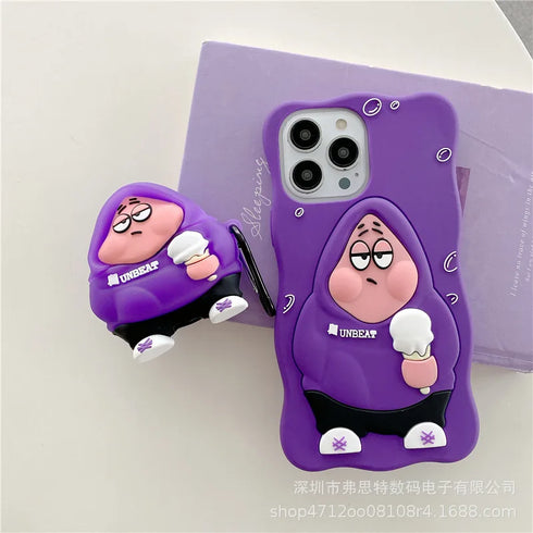 SpongeBob & Patrick Cartoon Phone Case for iPhone 11 14 Pro Max - Shockproof Silicone Cover