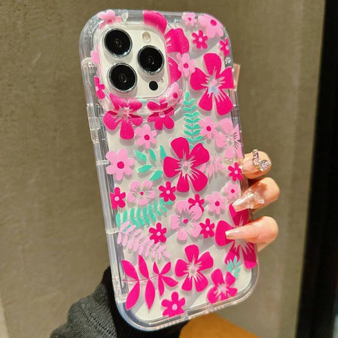 Elegant Transparent Floral Phone Case – Durable, Washable, and Non-Slip Protection for Apple iPhones