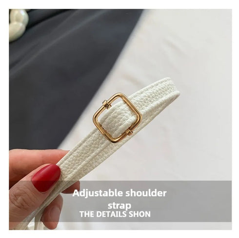 Women’s PU Leather Chain Shoulder Bag – Ribbon Buckle Square Crossbody Handbag for Parties