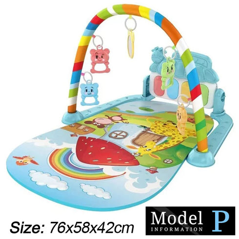 Kick and Play Piano Tummy Time Mat – Multi-Stage Baby Gym with Music & Lights
