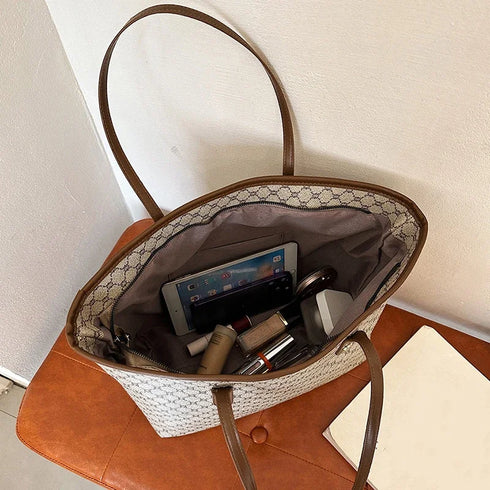 Large Capacity PU Leather Shoulder Tote Bag for Women – Versatile Everyday Handbag