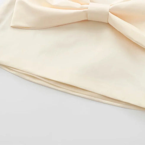 Women's Summer Butterfly Mini Skirts - Elegant Beige Pleated Casual Office Wear