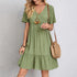 Womens Short Sleeve Mini Ruffle  Casual Comfortable Summer Dress