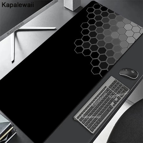 Geometric Large Gaming Mousepads- XXL Keyboard Mats-Black Desk Pad