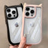 Soft Silicone Cat Ear Phone Case | Transparent Acrylic Shockproof Bumper Cover for iPhone 15, 14, 13, 12, 11 Pro Max
